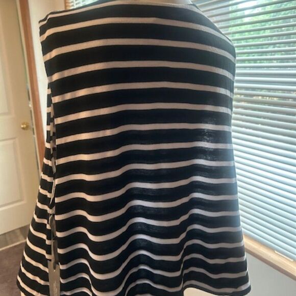 Travelers by Chico's Ryan Vest Black/White Double stripe Vest, size 16 - Picture 3 of 4
